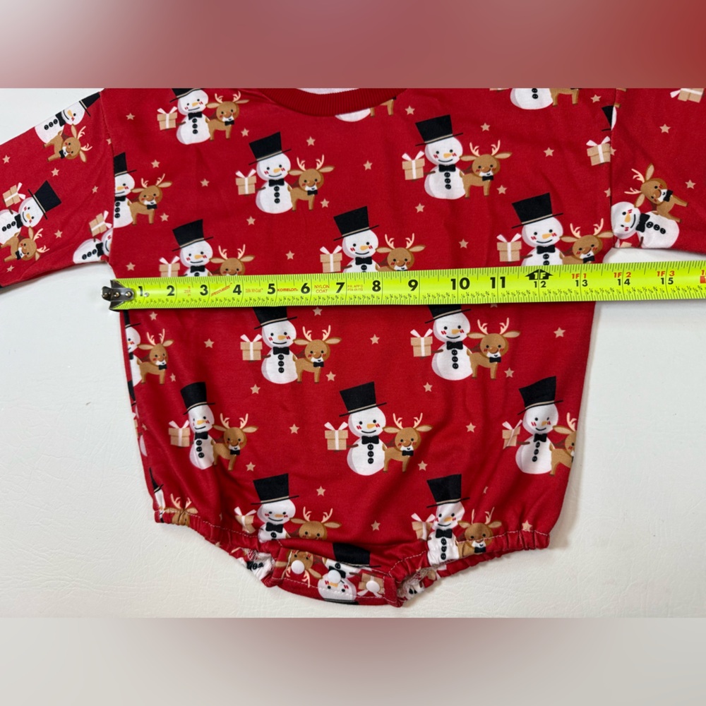 Baby unisex Christmas Romper Snowman Santa Print 18-24 mon. (Bin Z) - Picture 4 of 11